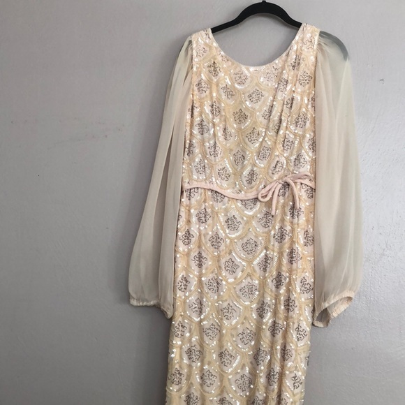 Vintage Dresses & Skirts - 60’s Vintage handmade hand beaded formal dress